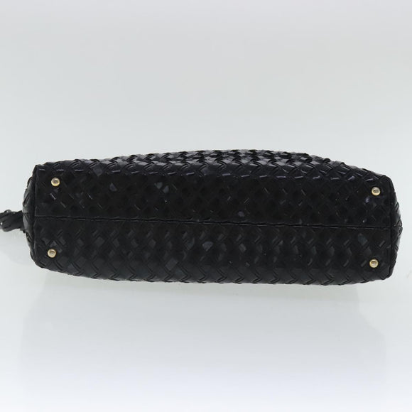 BALLY Umhängetasche Lackleder Schwarz Gold Auth 97194