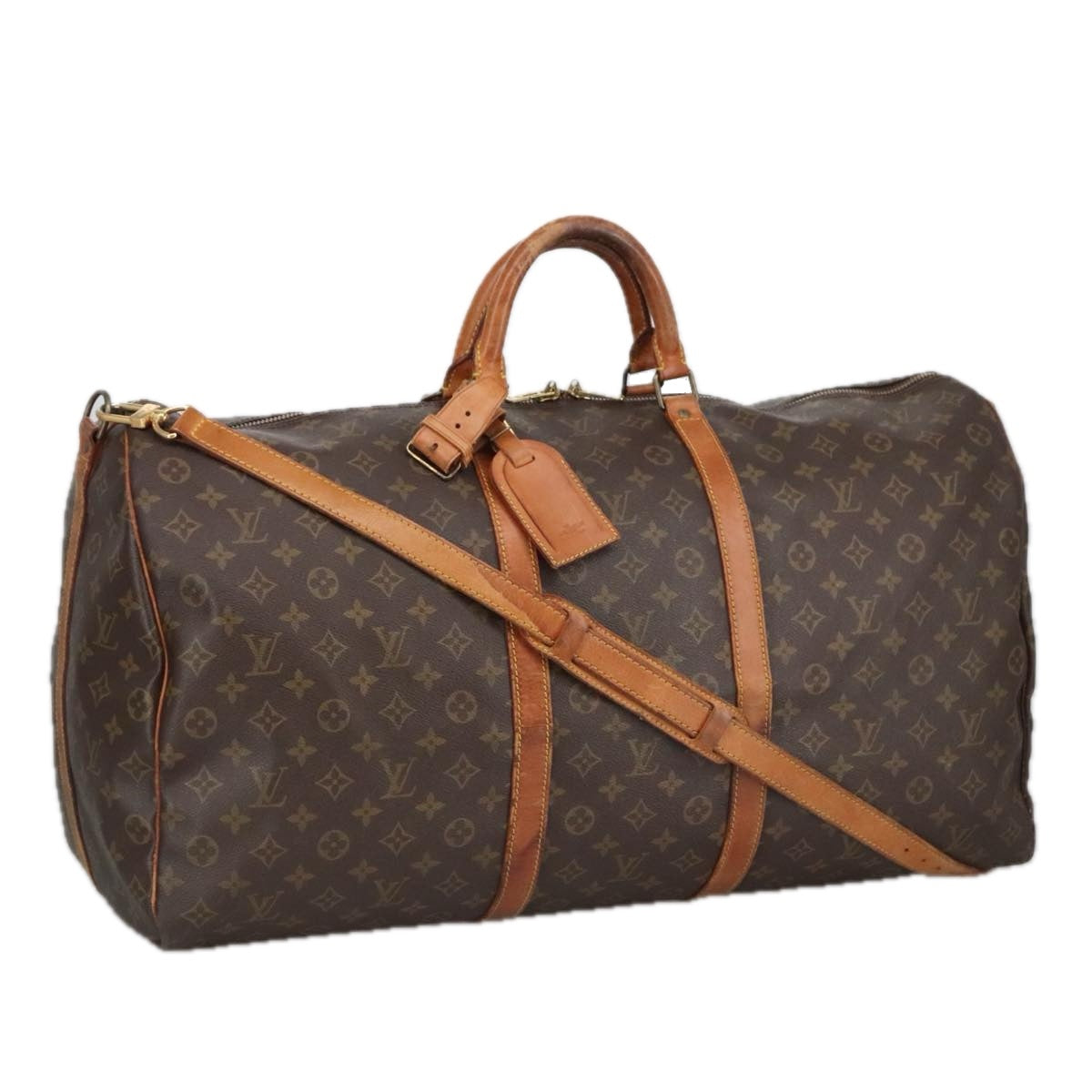 LOUIS VUITTON Monogram Keepall Bandouliere 60 Boston Bag M41412 LV Auth 97196