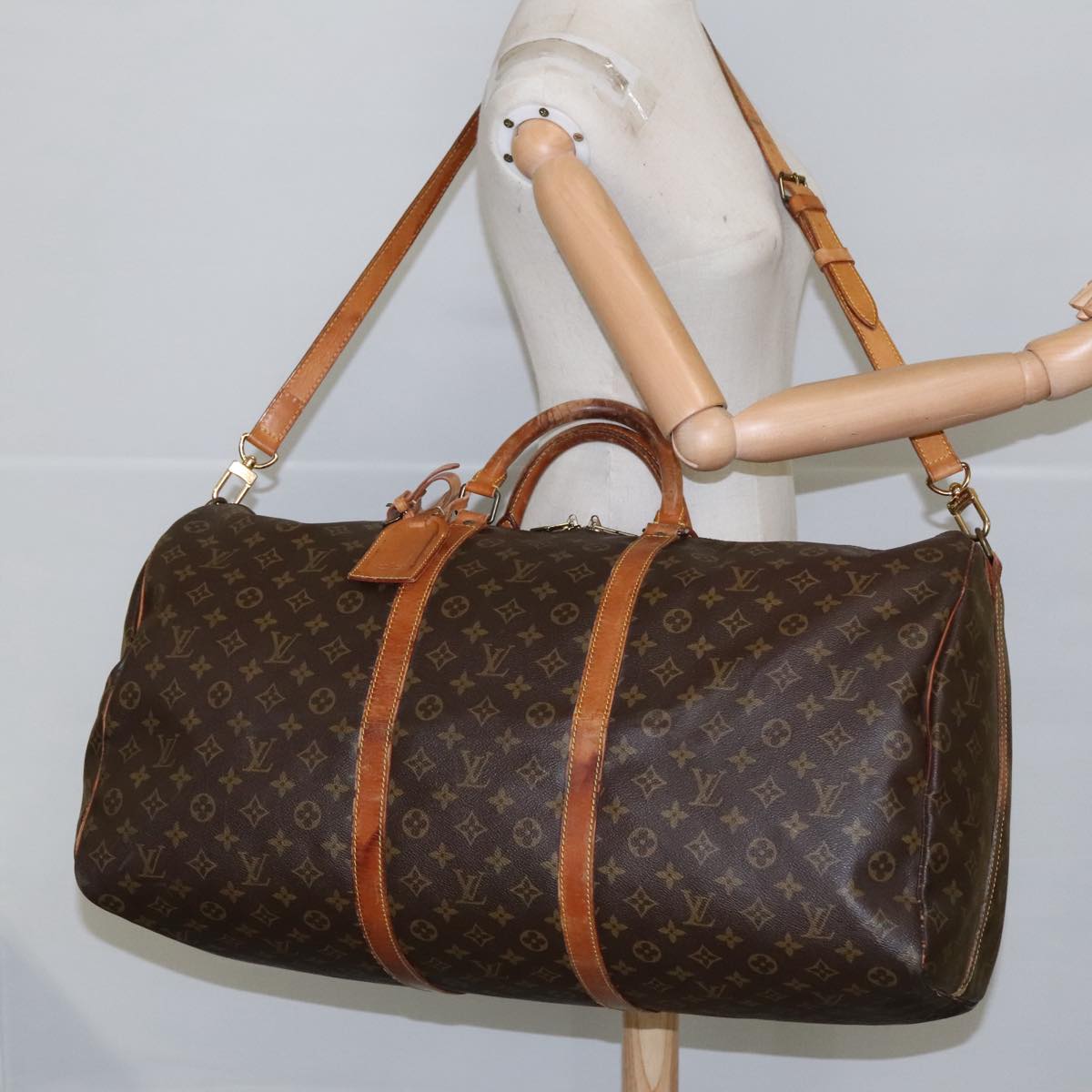 LOUIS VUITTON Monogram Keepall Bandouliere 60 Boston Bag M41412 LV Auth 97196