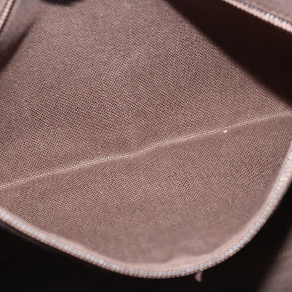 Burberrys Nova Check Blue Label Tote Bag Wool Leather Beige Silver Auth 97206