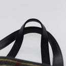 Burberrys Nova Check Blue Label Tote Bag Wool Leather Beige Silver Auth 97206-8