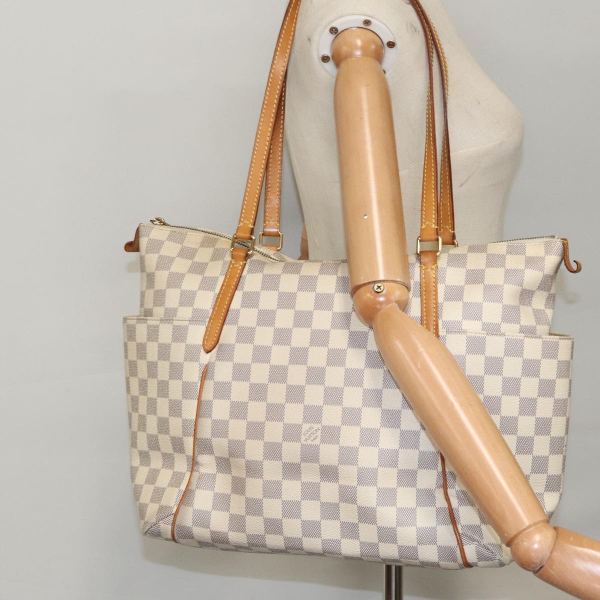 LOUIS VUITTON Damier Azur Totally MM Tote Bag N51262 LV Auth 97224