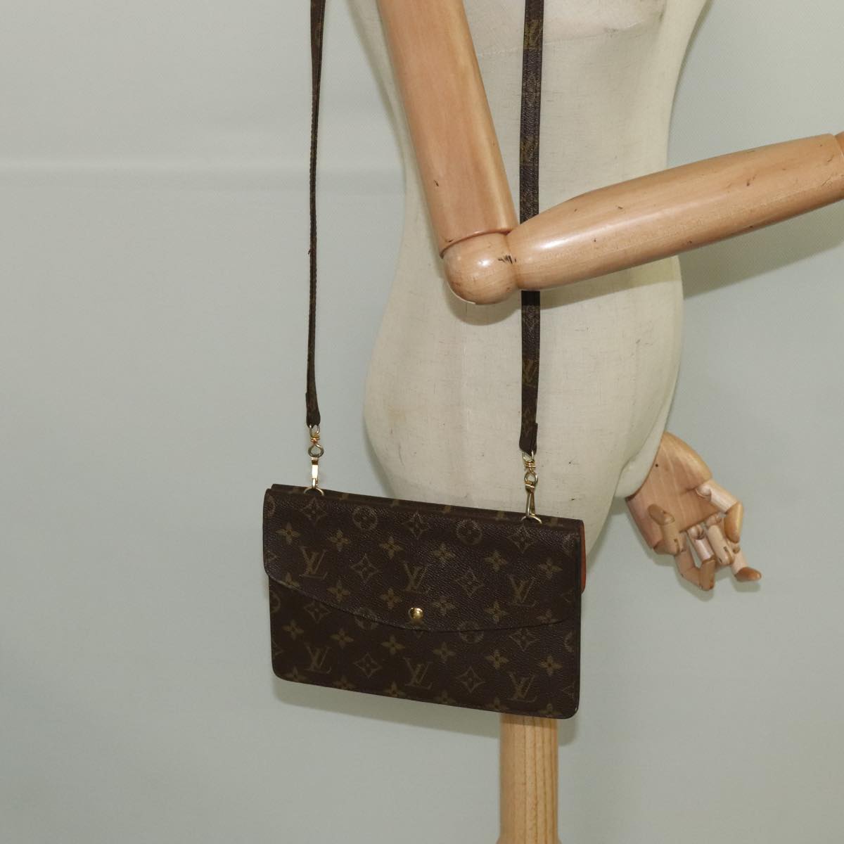 LOUIS VUITTON Monogram Double Rabat Shoulder Bag M51815 LV Auth 97231