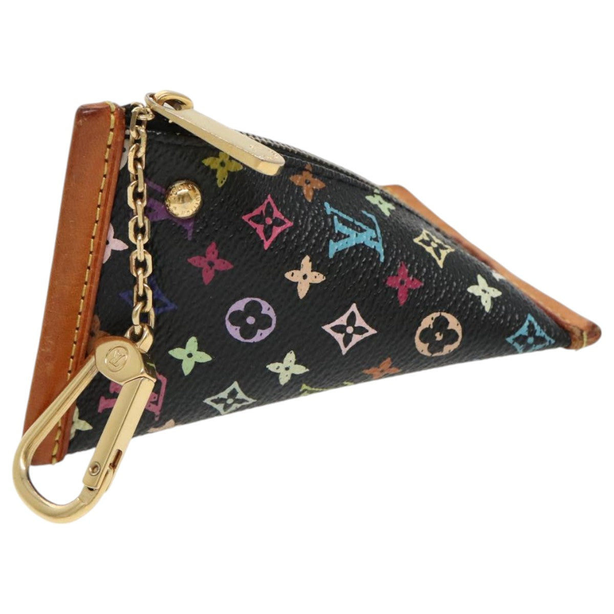 LOUIS VUITTON Monogram Multicolor Berlingo Coin Purse Black M58029 Auth 97242