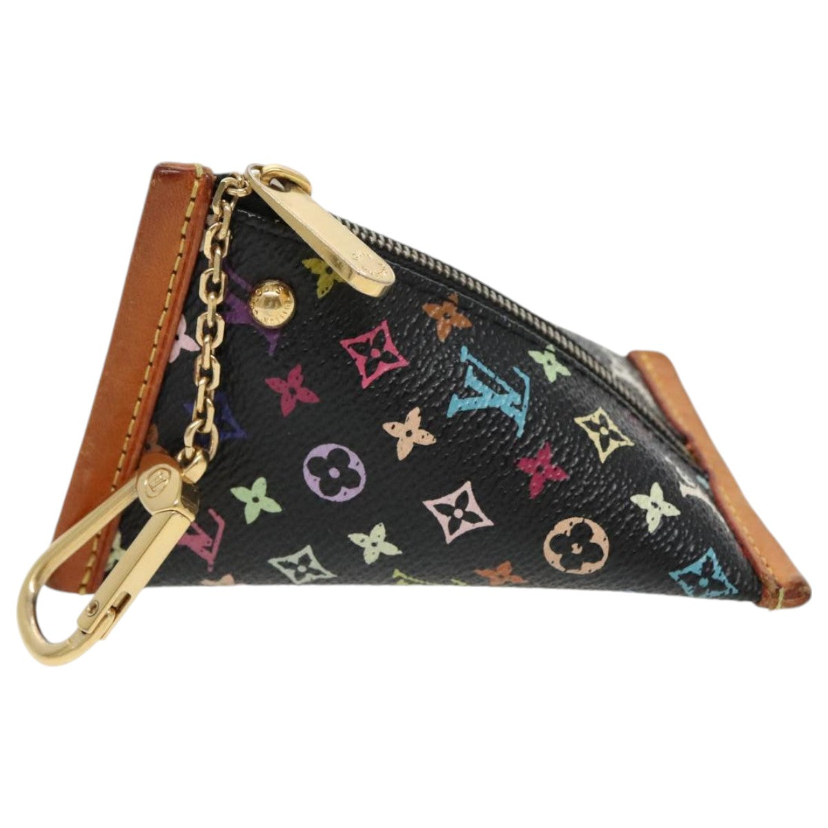 LOUIS VUITTON Monogram Multicolor Berlingo Coin Purse Black M58029 Auth 97242