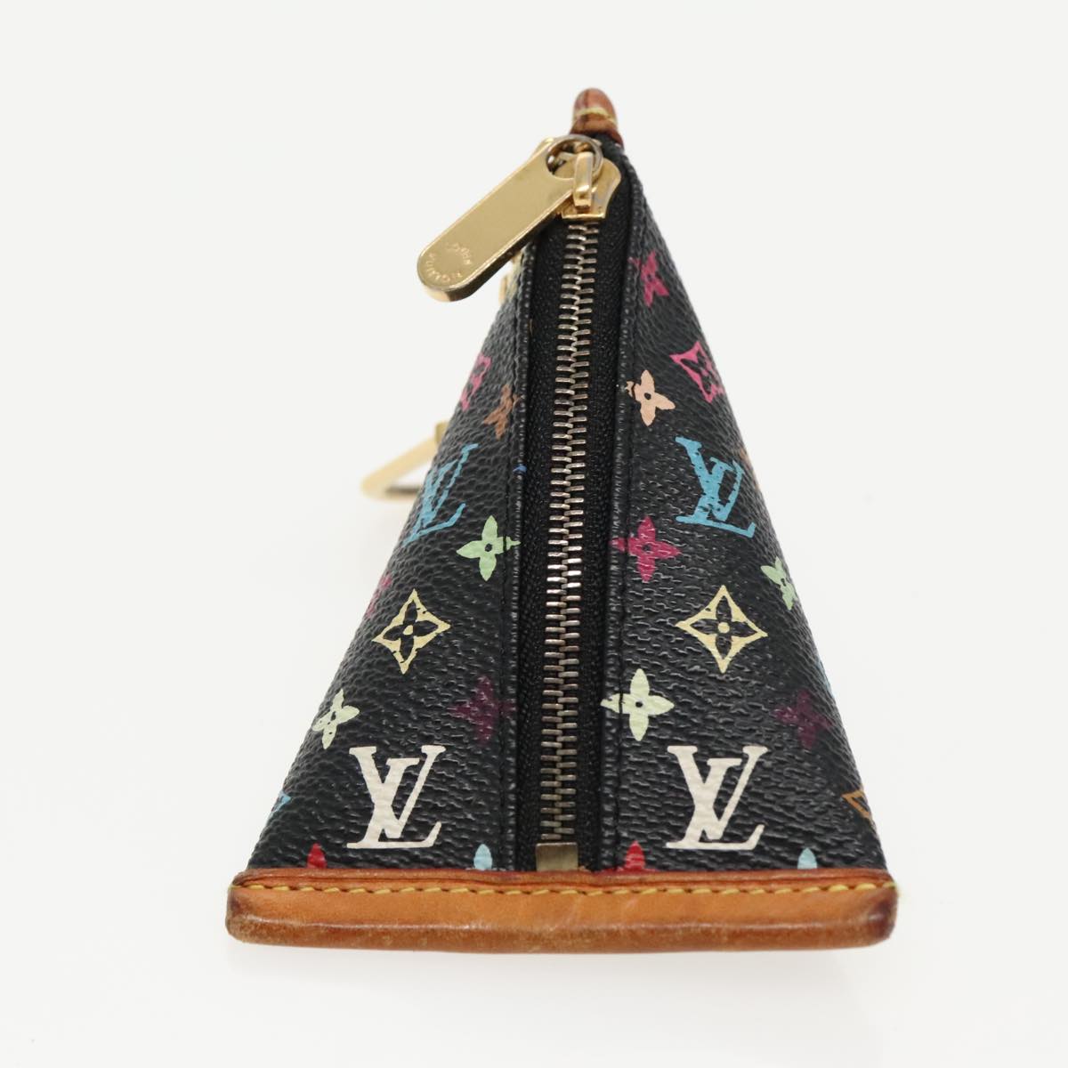 LOUIS VUITTON Monogram Multicolor Berlingo Coin Purse Black M58029 Auth 97242