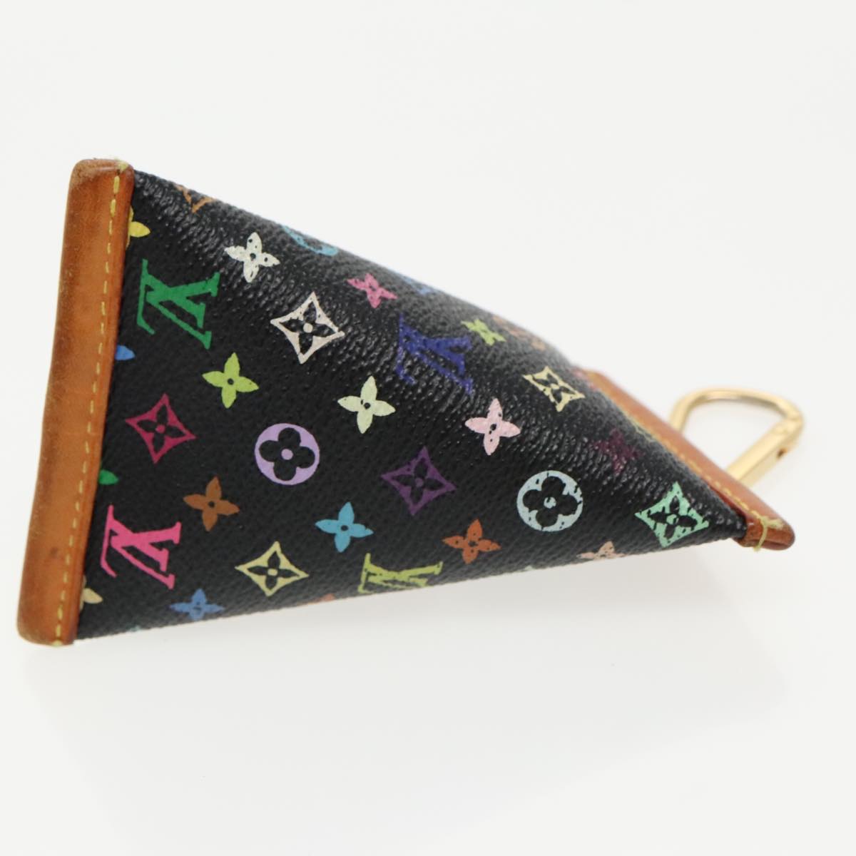 LOUIS VUITTON Monogram Multicolor Berlingo Coin Purse Black M58029 Auth 97242