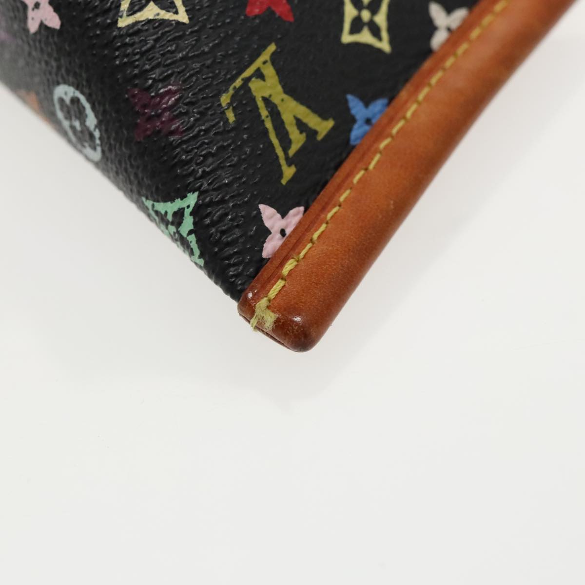 LOUIS VUITTON Monogram Multicolor Berlingo Coin Purse Black M58029 Auth 97242