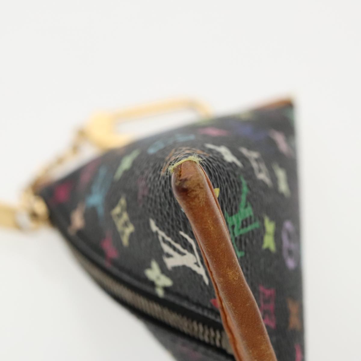 LOUIS VUITTON Monogram Multicolor Berlingo Coin Purse Black M58029 Auth 97242