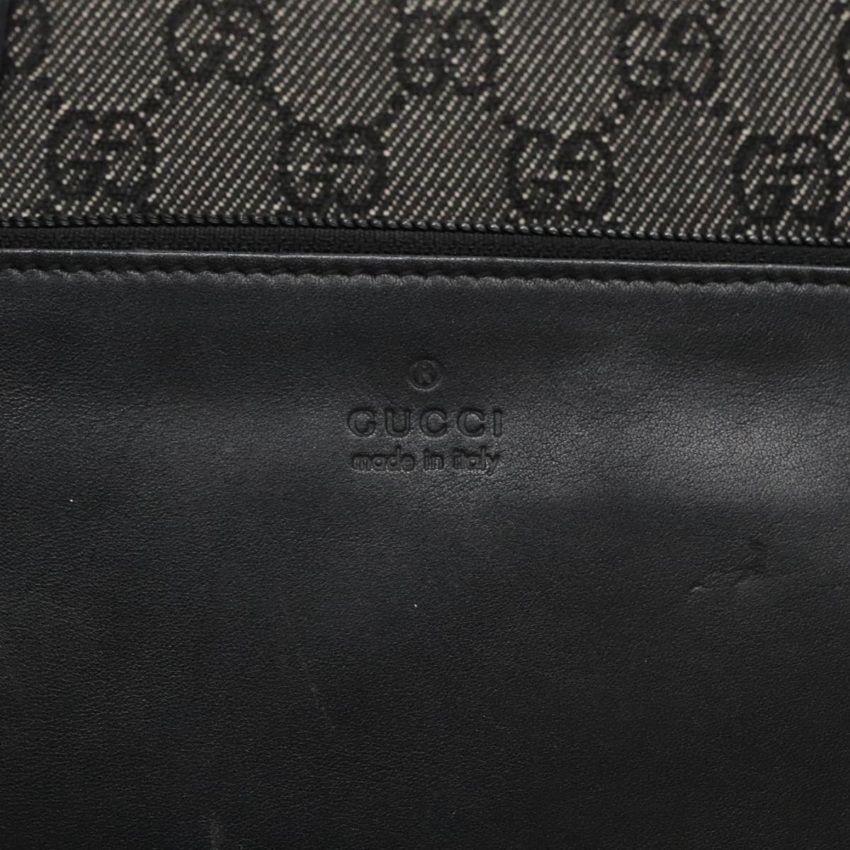 GUCCI GG Canvas Tote Bag Gray Silver 28893 Auth 97260