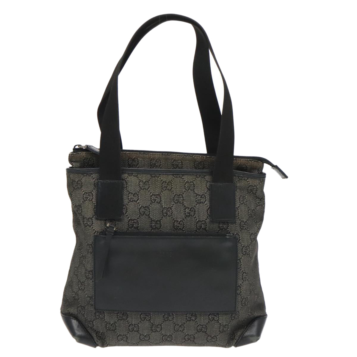 GUCCI GG Canvas Tote Bag Gray Silver 28893 Auth 97260 - 0