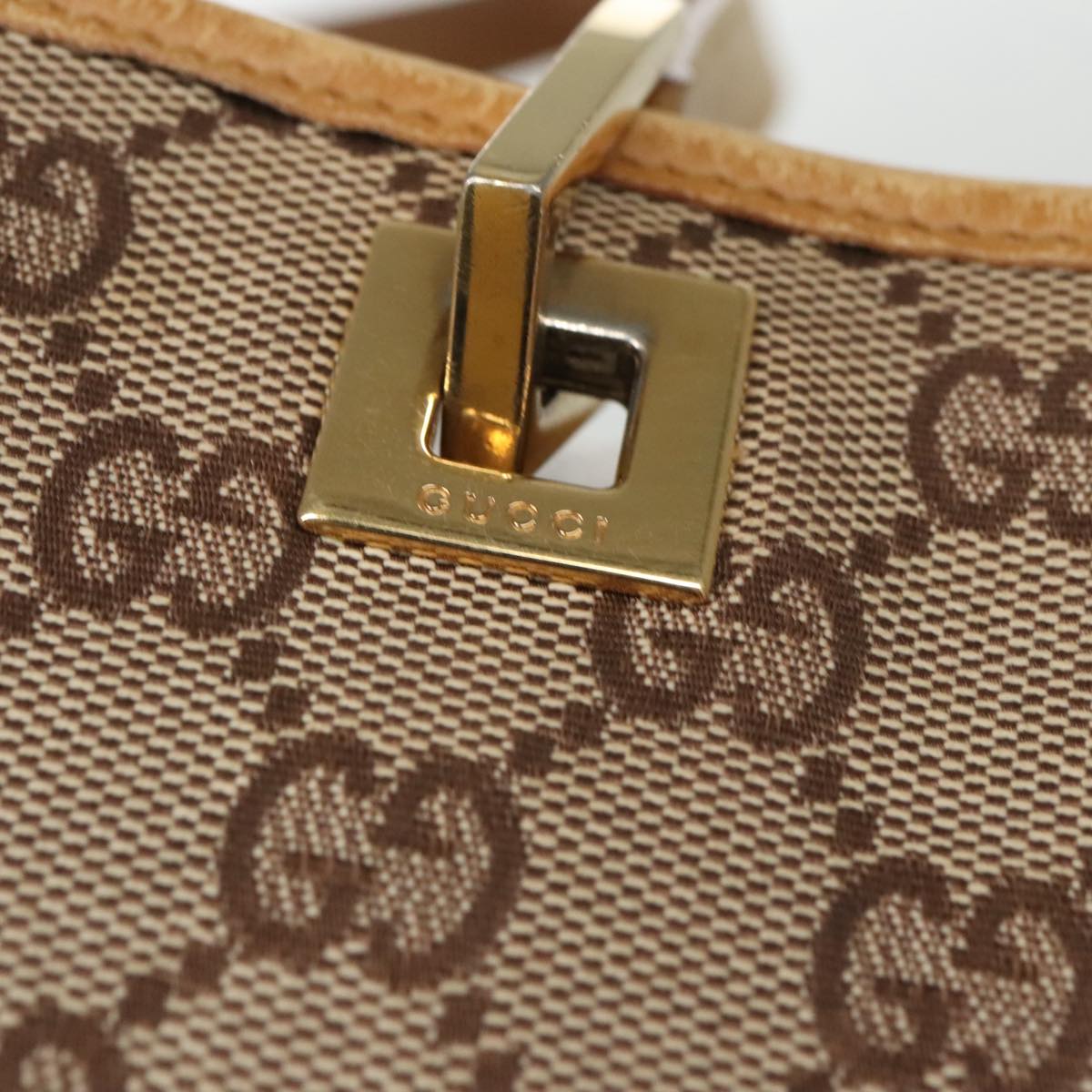 GUCCI GG Canvas Tote Bag Beige Gold 002 1099 Auth 97261