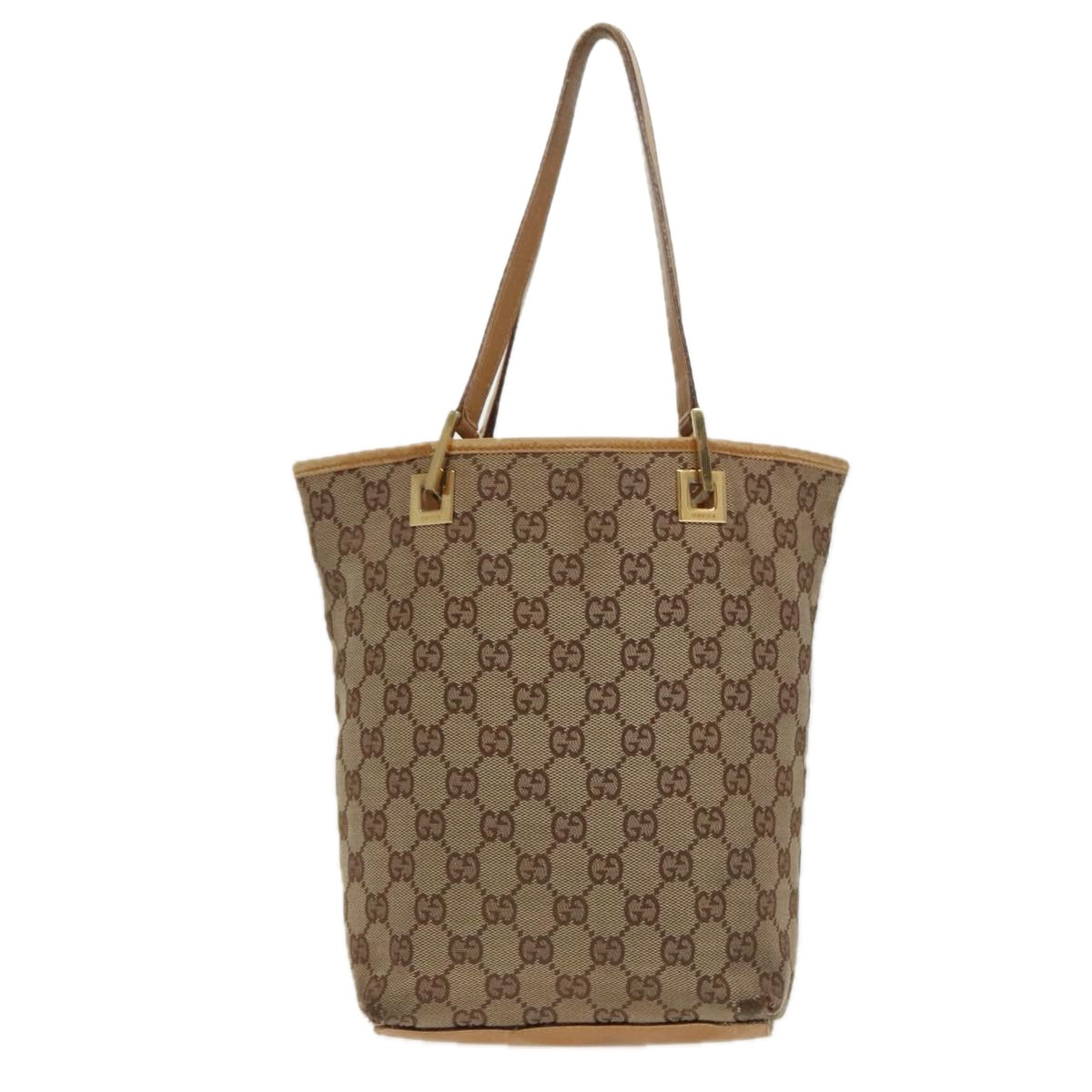 GUCCI GG Canvas Tote Bag Beige Gold 002 1099 Auth 97261 - 0