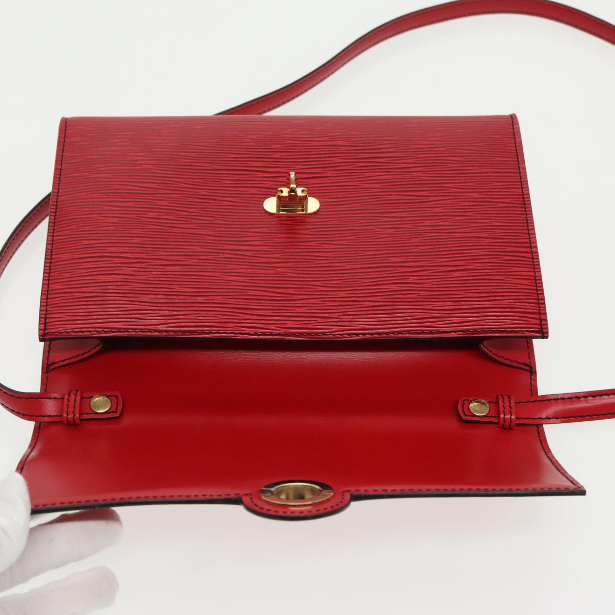 LOUIS VUITTON Epi Pochette Arche Shoulder Bag Red M52577 LV Auth 97269