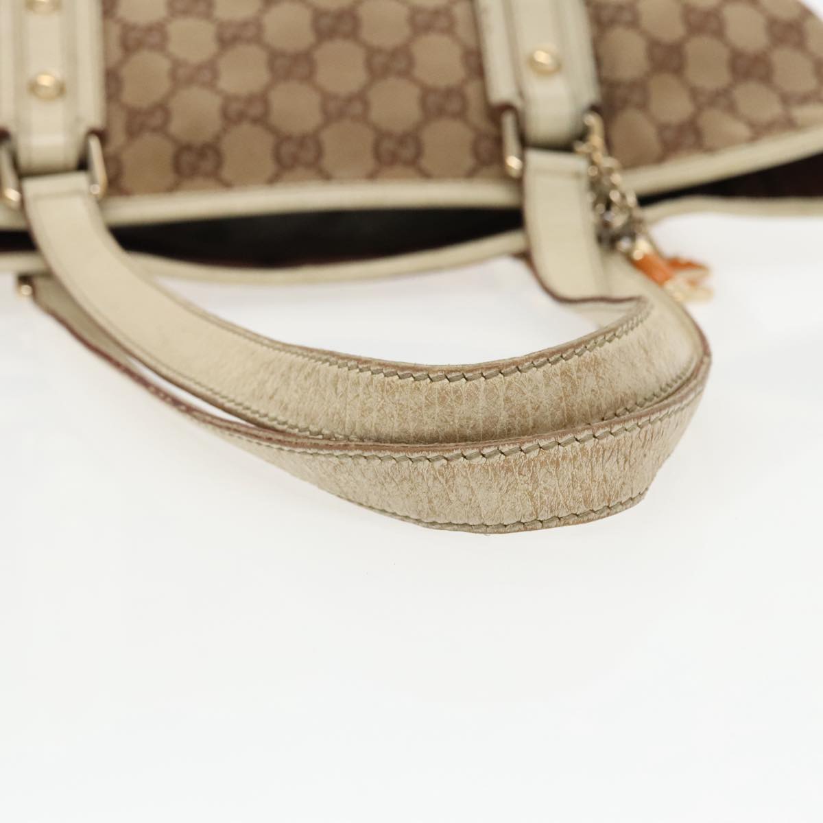 GUCCI GG Canvas Sherry Line Tote Bag Beige Gold 137396 Auth 97285