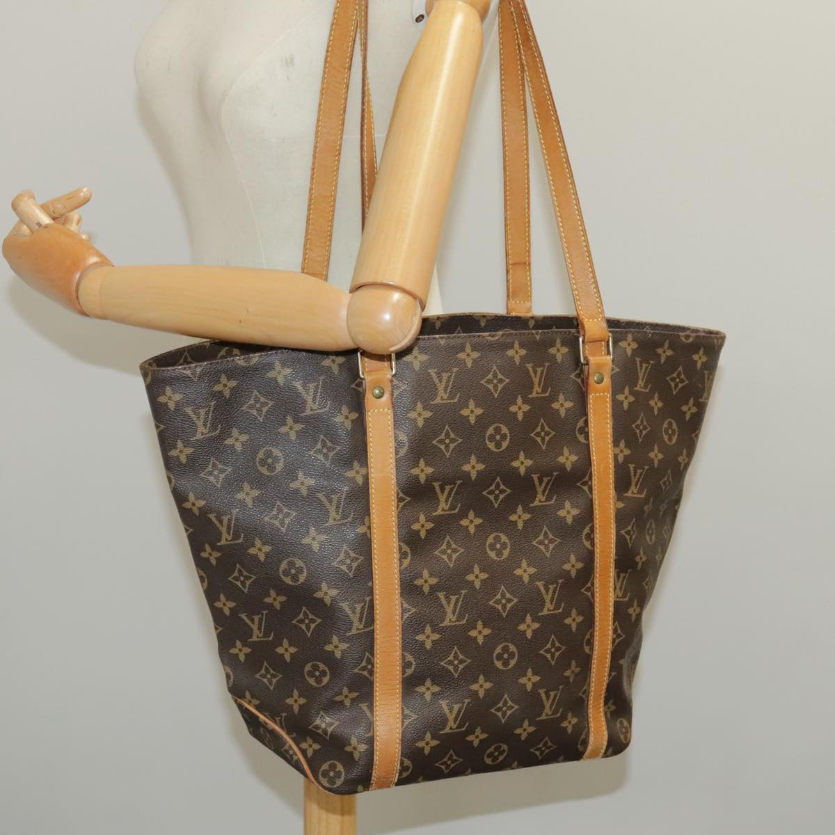 LOUIS VUITTON Monogram Sac Shopping Tote Bag M51108 LV Auth 97290