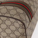 GUCCI GG Supreme Web Sherry Line Boston Bag PVC 2way Beige Gold Auth 97302-12