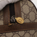 GUCCI GG Supreme Web Sherry Line Boston Bag PVC 2way Beige Gold Auth 97302-17