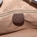 GUCCI GG Supreme Web Sherry Line Boston Bag PVC 2way Beige Gold Auth 97302-20