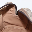 GUCCI GG Supreme Web Sherry Line Boston Bag PVC 2way Beige Gold Auth 97302-22