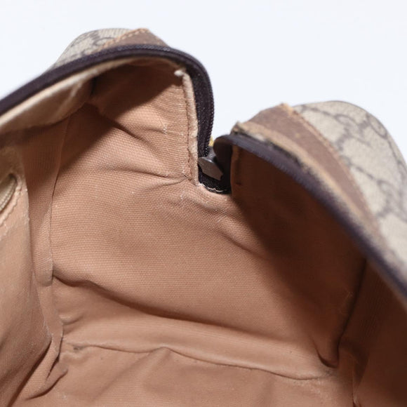 GUCCI GG Supreme Web Sherry Line Boston Bag PVC 2way Beige Gold Auth 97302