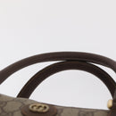 GUCCI GG Supreme Web Sherry Line Boston Bag PVC 2way Beige Gold Auth 97302-8