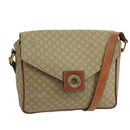 CELINE Macadam Canvas Shoulder Bag Beige Gold Auth 97311-1