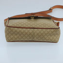 CELINE Macadam Canvas Shoulder Bag Beige Gold Auth 97311-5