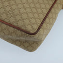 CELINE Macadam Canvas Shoulder Bag Beige Gold Auth 97311-15
