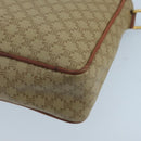 CELINE Macadam Canvas Shoulder Bag Beige Gold Auth 97311-17