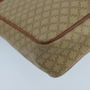 CELINE Macadam Canvas Shoulder Bag Beige Gold Auth 97311-18