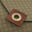 CELINE Macadam Canvas Shoulder Bag Beige Gold Auth 97311-10