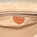 CELINE Macadam Canvas Shoulder Bag Beige Gold Auth 97311-19