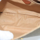 CELINE Macadam Canvas Shoulder Bag Beige Gold Auth 97311-11