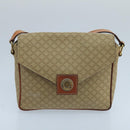 CELINE Macadam Canvas Shoulder Bag Beige Gold Auth 97311-13