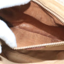 CELINE Macadam Canvas Shoulder Bag Beige Gold Auth 97311-22