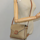 CELINE Macadam Canvas Shoulder Bag Beige Gold Auth 97311-23