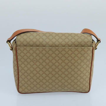 CELINE Macadam Canvas Shoulder Bag Beige Gold Auth 97311 - 0