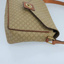 CELINE Macadam Canvas Shoulder Bag Beige Gold Auth 97311-4