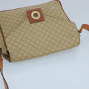 CELINE Macadam Canvas Shoulder Bag Beige Gold Auth 97311-6