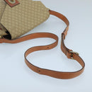 CELINE Macadam Canvas Shoulder Bag Beige Gold Auth 97311-7
