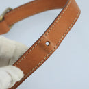 CELINE Macadam Canvas Shoulder Bag Beige Gold Auth 97311-8