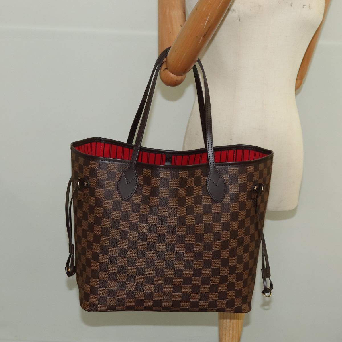 LOUIS VUITTON Damier Ebene Neverfull MM Tote Bag N51105 LV Auth 97314A