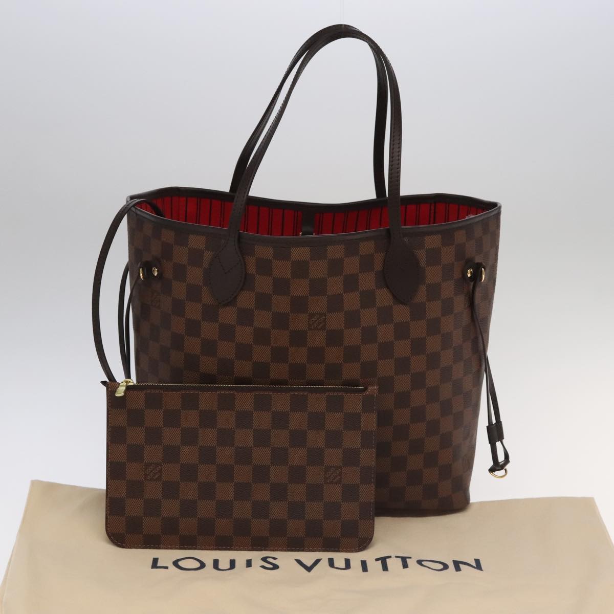 LOUIS VUITTON Damier Ebene Neverfull MM Tote Bag N51105 LV Auth 97314A