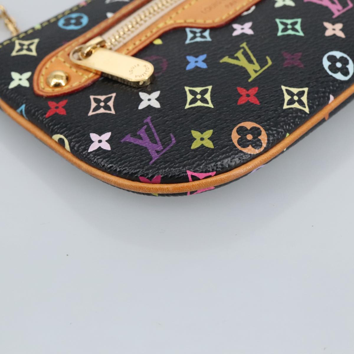 LOUIS VUITTON Multicolor Pochette MM Coin Purse Black M60031 LV Auth 97343