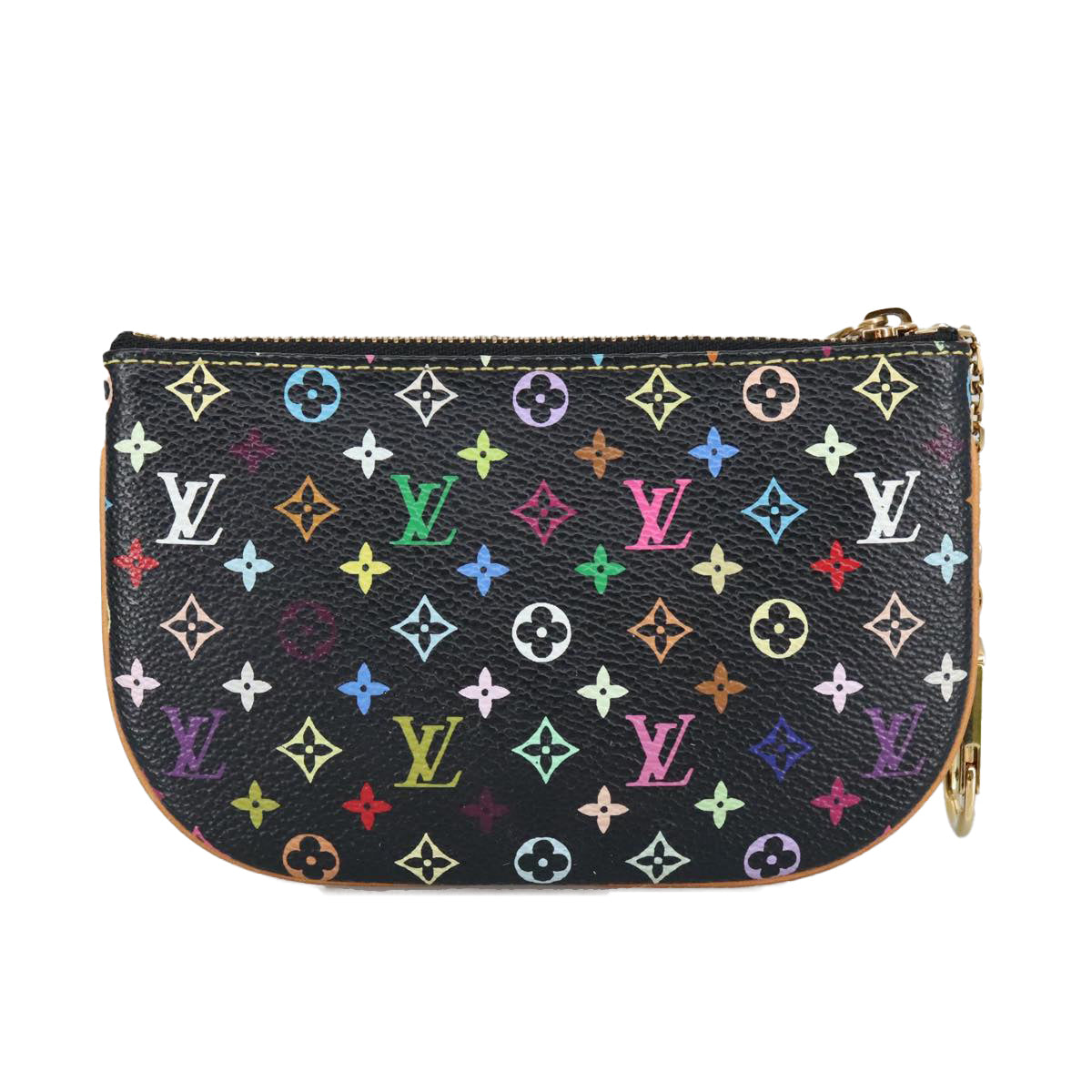 LOUIS VUITTON Multicolor Pochette MM Coin Purse Black M60031 LV Auth 97343 - 0