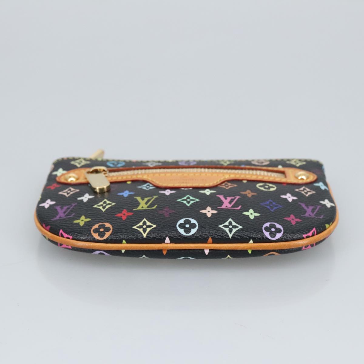 LOUIS VUITTON Multicolor Pochette MM Coin Purse Black M60031 LV Auth 97343