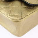 CHANEL Matelasse Hand Bag Leather Gold CC Auth 97386-16