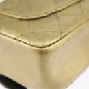 CHANEL Matelasse Hand Bag Leather Gold CC Auth 97386-17