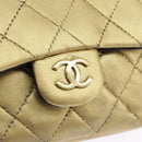 CHANEL Matelasse Hand Bag Leather Gold CC Auth 97386-20